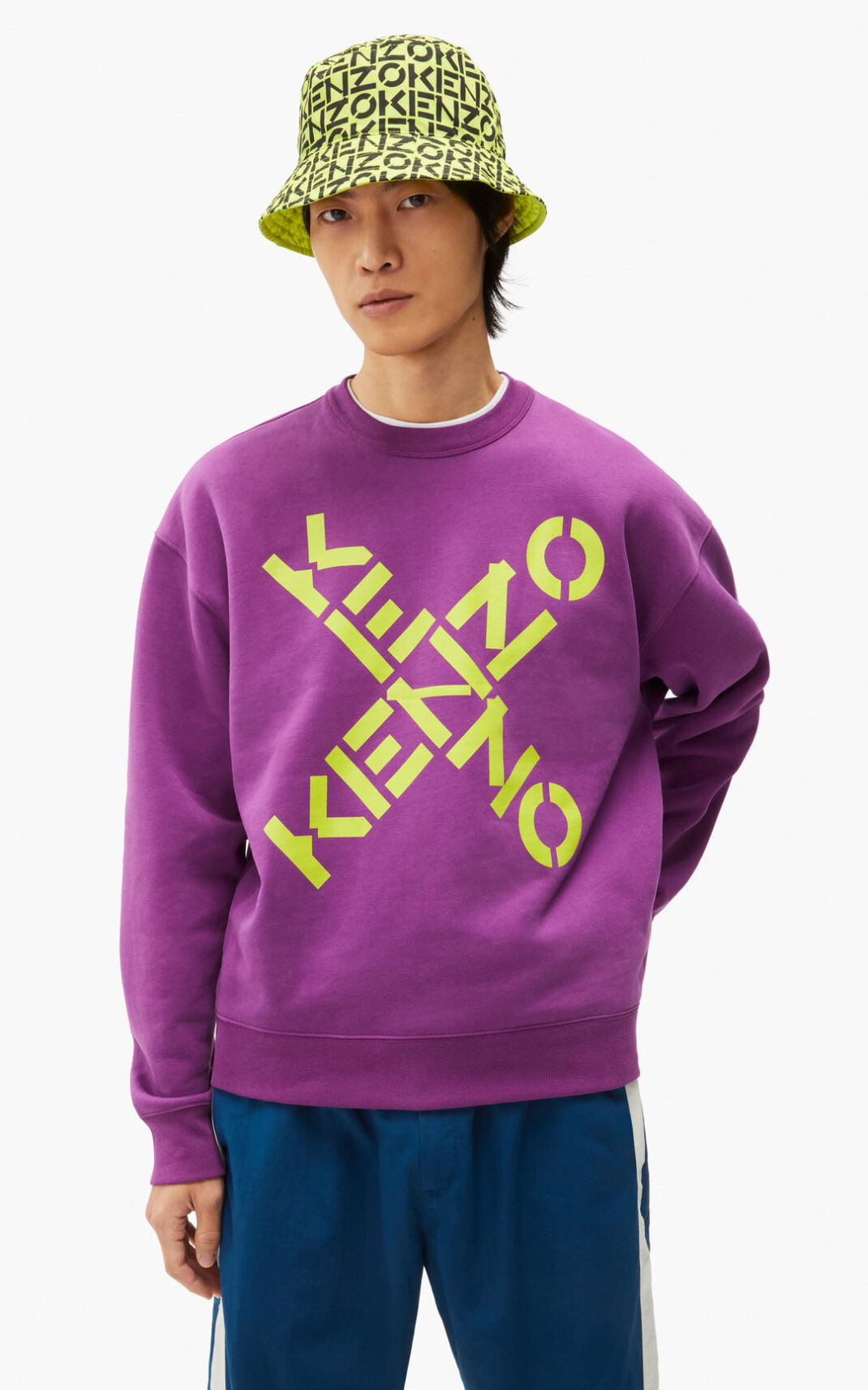 Sudadera Kenzo Sport Big X Hombre Moradas VWH038465